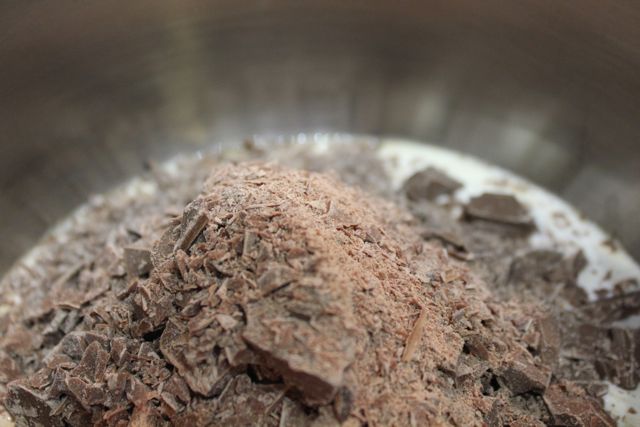 Milk chocolate in a pot