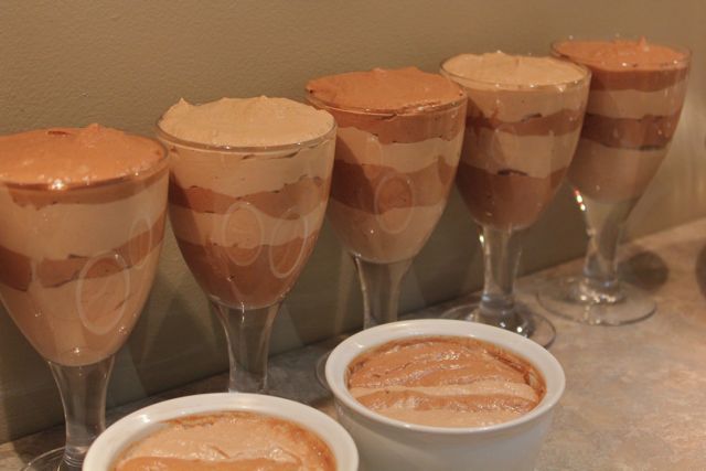 chocolate mousse in glasses